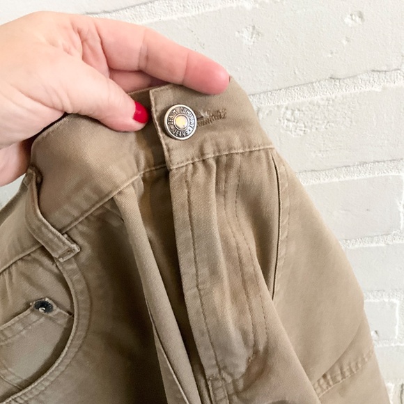 Vintage Y2K Maxi Sirt Cargo Column Cotton Minimalist Pockets Tan Beige Sz 10 - Picture 14 of 15